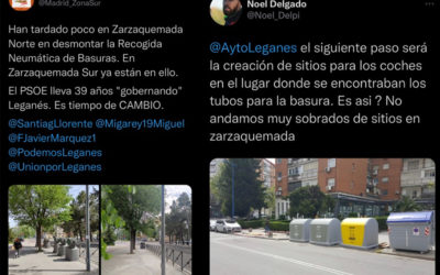 Quejas de los vecinos de Zarzaquemada tras la eliminación de la recogida neumática de basura