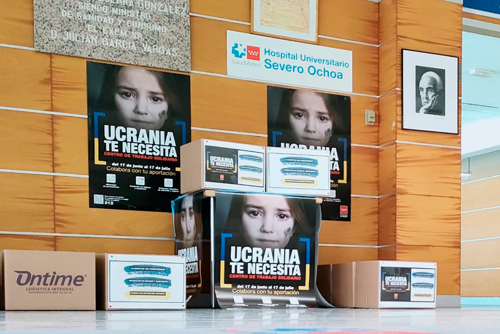 El Hospital Severo Ochoa de Leganés se une a la campaña «Ucrania te necesita»