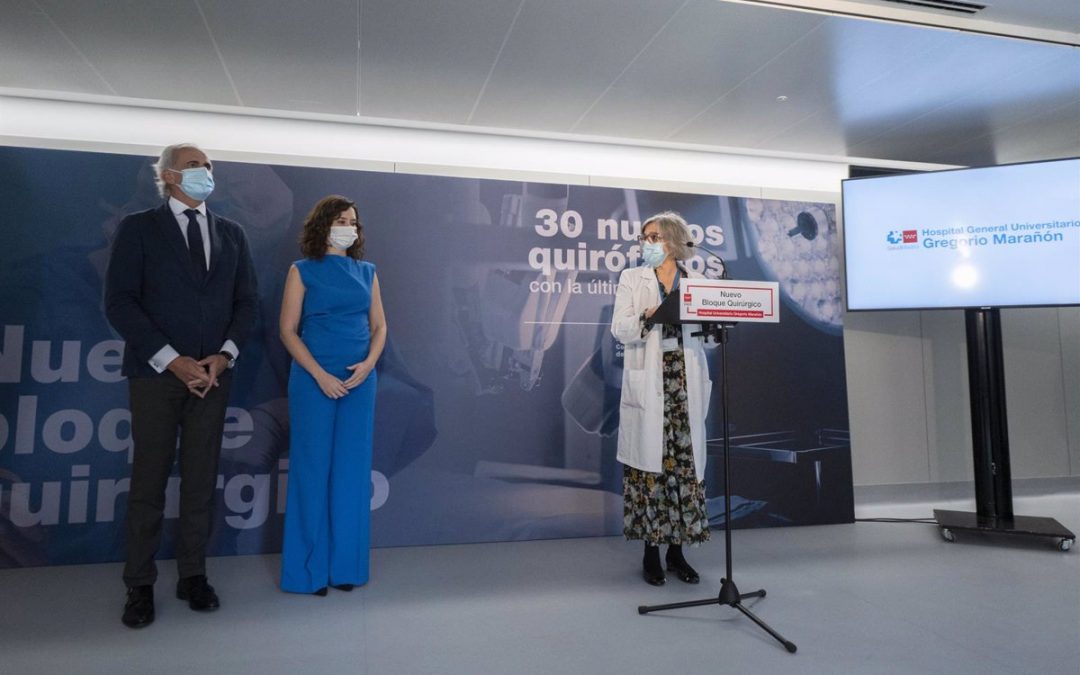 Isabel Díaz Ayuso presenta el nuevo Centro Quirúrgico del Hospital público Gregorio Marañón