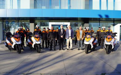 Protección Civil estrena cuatro motos totalmente equipadas donadas por la Fundación del C.D. Leganés