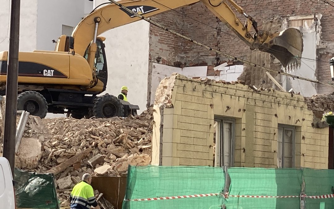 La demolición de la “Casa de los Cuervo” en la Plaza de España de Leganés entra en su fase final