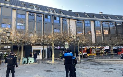 Incendio sin heridos en el edificio nuevo de viviendas la Fuente Honda de Leganés