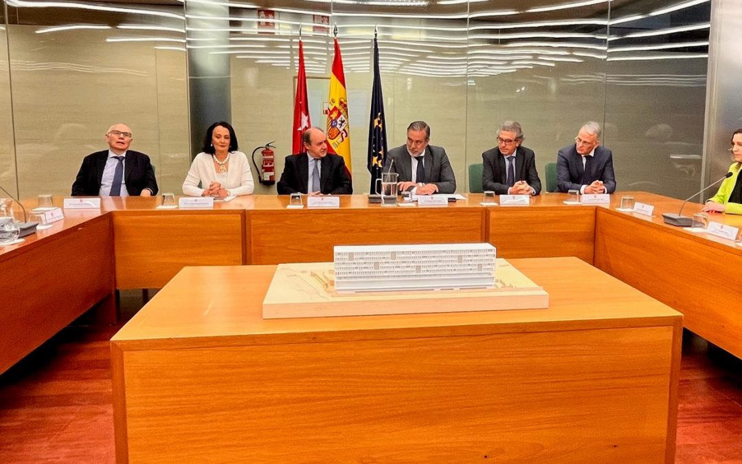 Nueva sede del partido judicial de Móstoles, que dará servicio en 2027 a más de 300.000 vecinos del sur de la región