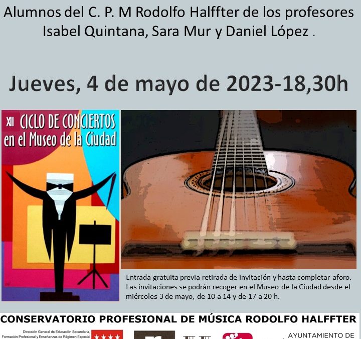 Un concierto de guitarra, otro de cámara y la presentación de un libro, en la programación del Museo de la Ciudad