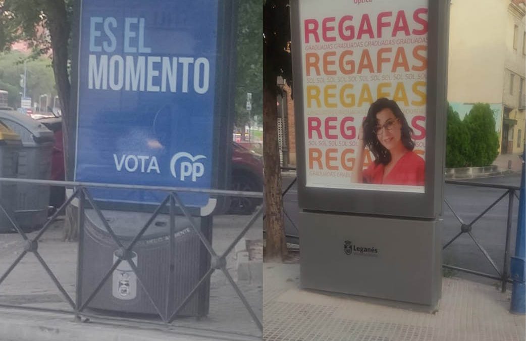 PSOE de Leganés denuncia el uso indebido de soportes municipales para publicidad electoral del Partido Popular