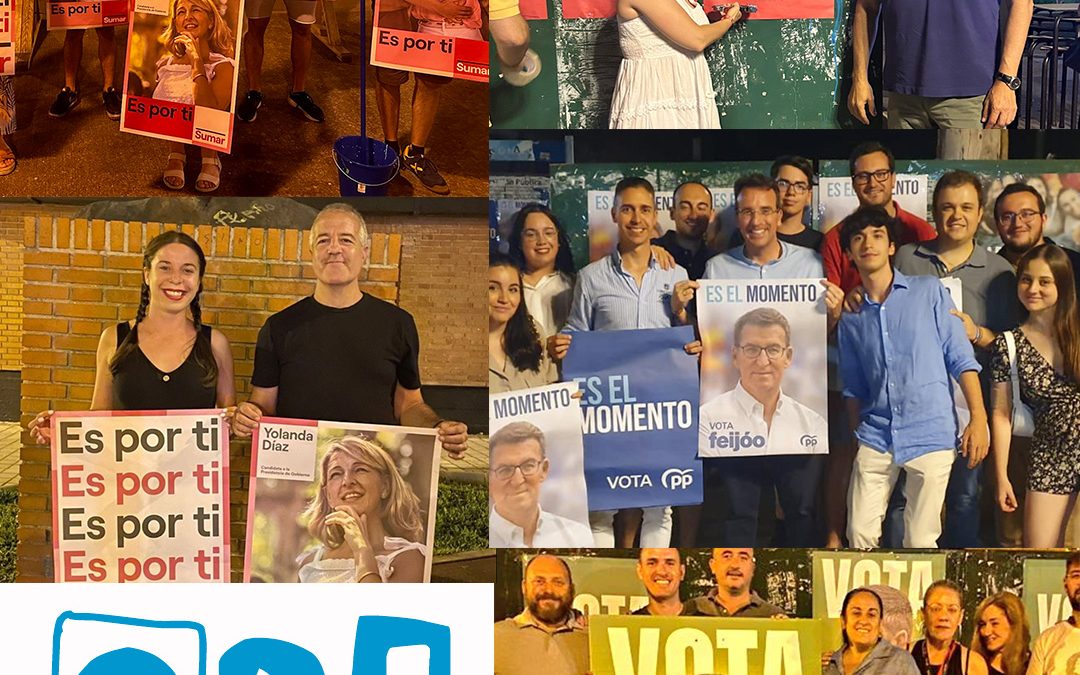 Inicio de la campaña y pegada de carteles electorales en Leganés