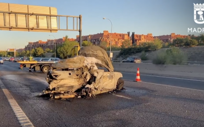 Choque en la M40 deja dos heridos y provoca retenciones de tráfico