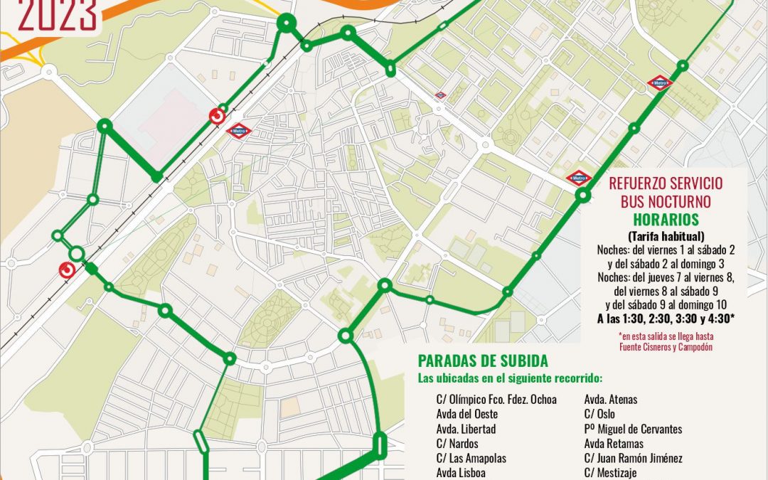 Alcorcón Introduce Servicio Nocturno de Autobuses ‘A Demanda’ para Fiestas Patronales 2023