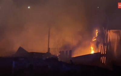 Incendio en las chabolas cerca del barrio de La Fortuna