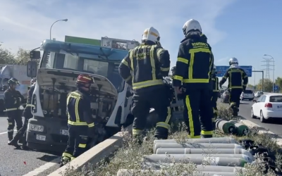 Camión Atrapado por las Inundaciones en Leganés