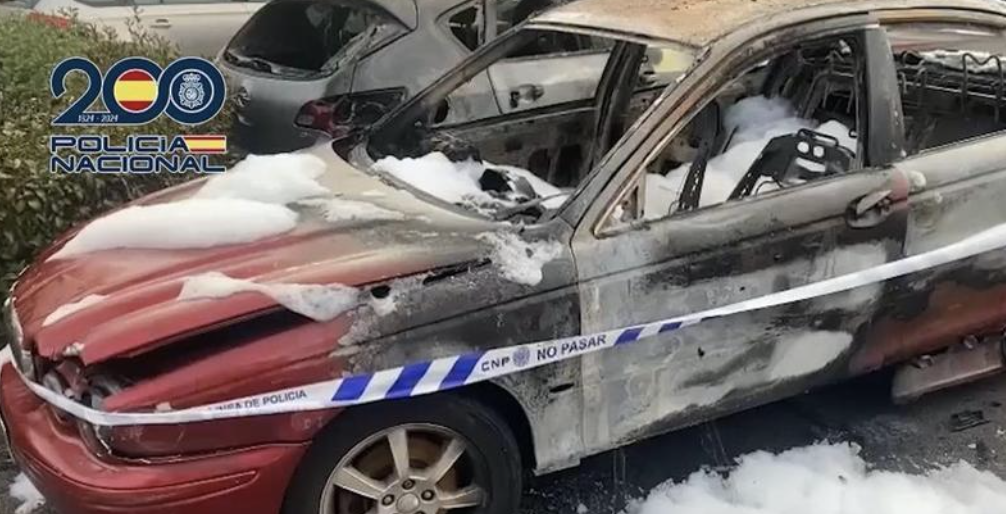 Incendio de un coche en Móstoles para estafar a una aseguradora