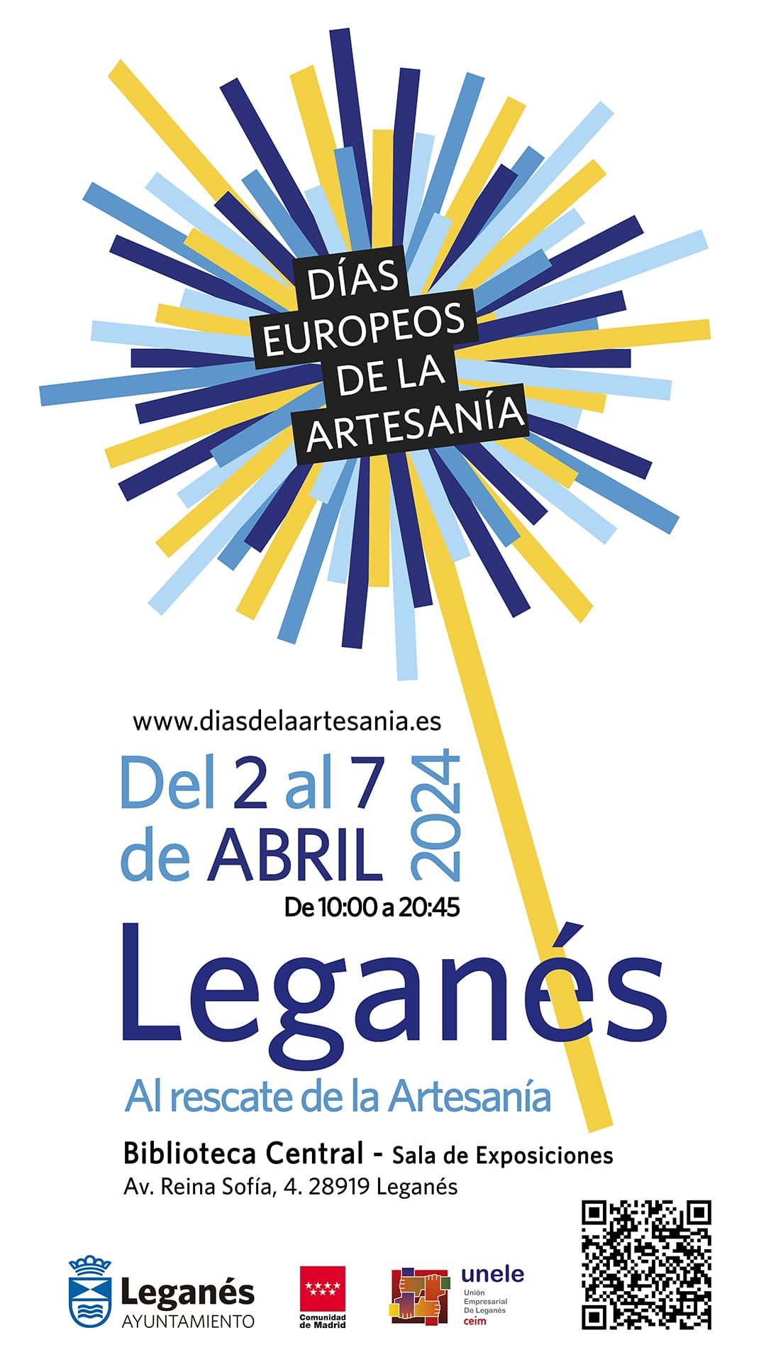 CARTEL Dias Artesania Ayntamiento de Leganés-Leganés participa por primera vez en los Días Europeos de la Artesanía, con actividades del 2 al 7 de abril