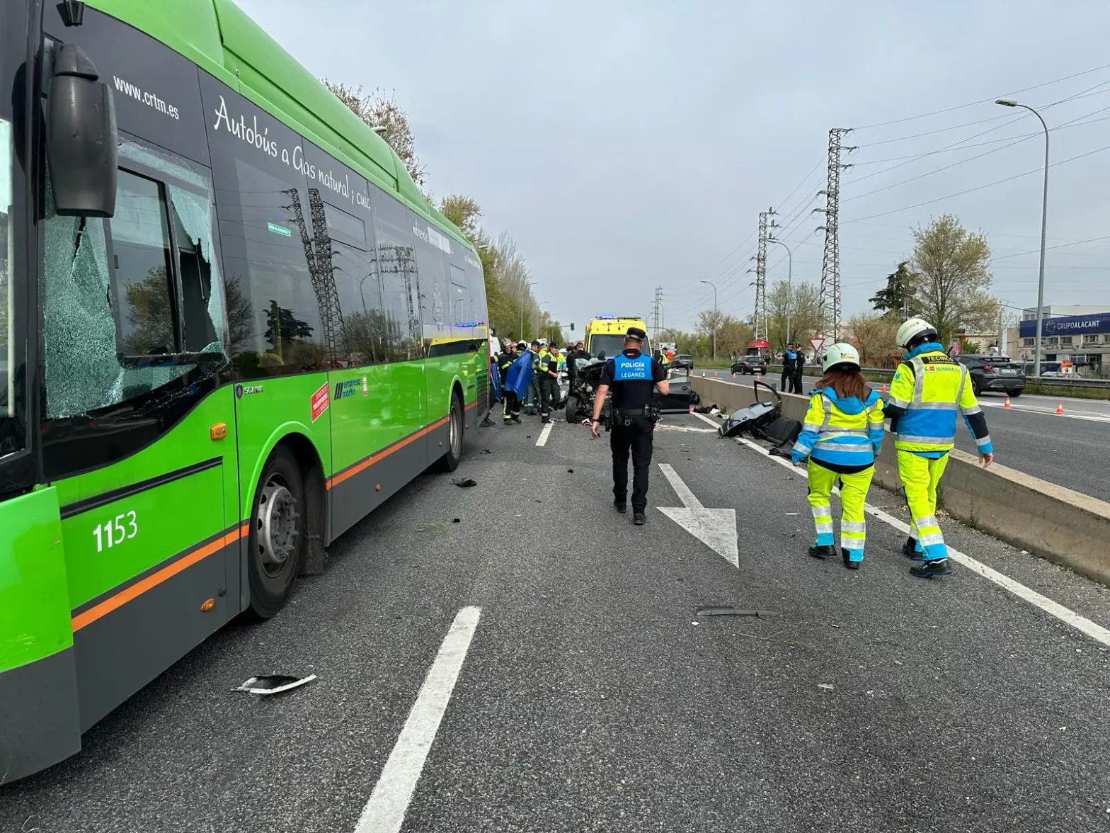 policía local Getafe-Vecinos de Leganés exigen medidas urgentes tras accidente mortal en la M-406