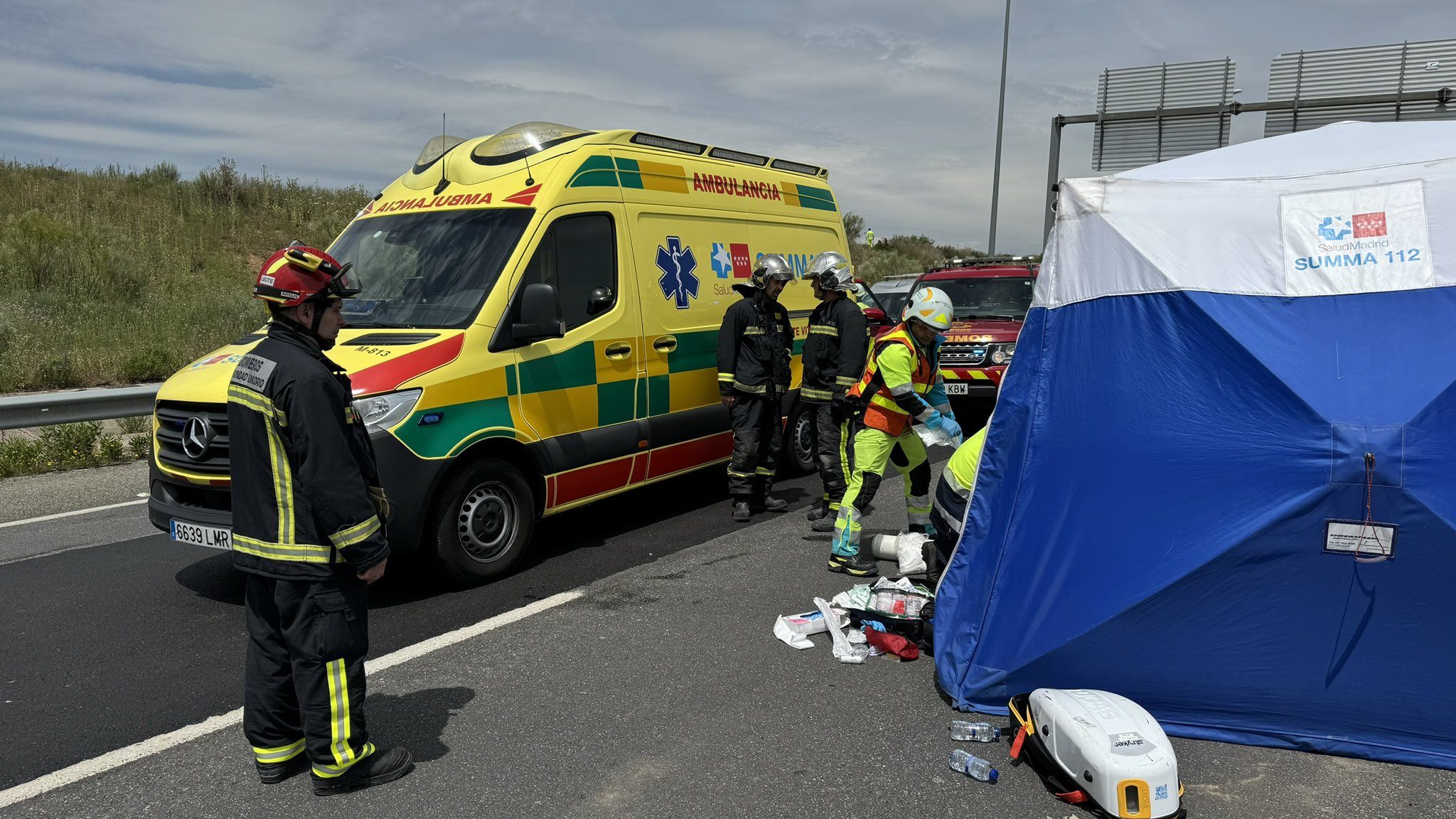 112 Comunidad de Madrid.- Un hombre de 70 años fallece en un accidente en la M-50 tras chocar con un camión