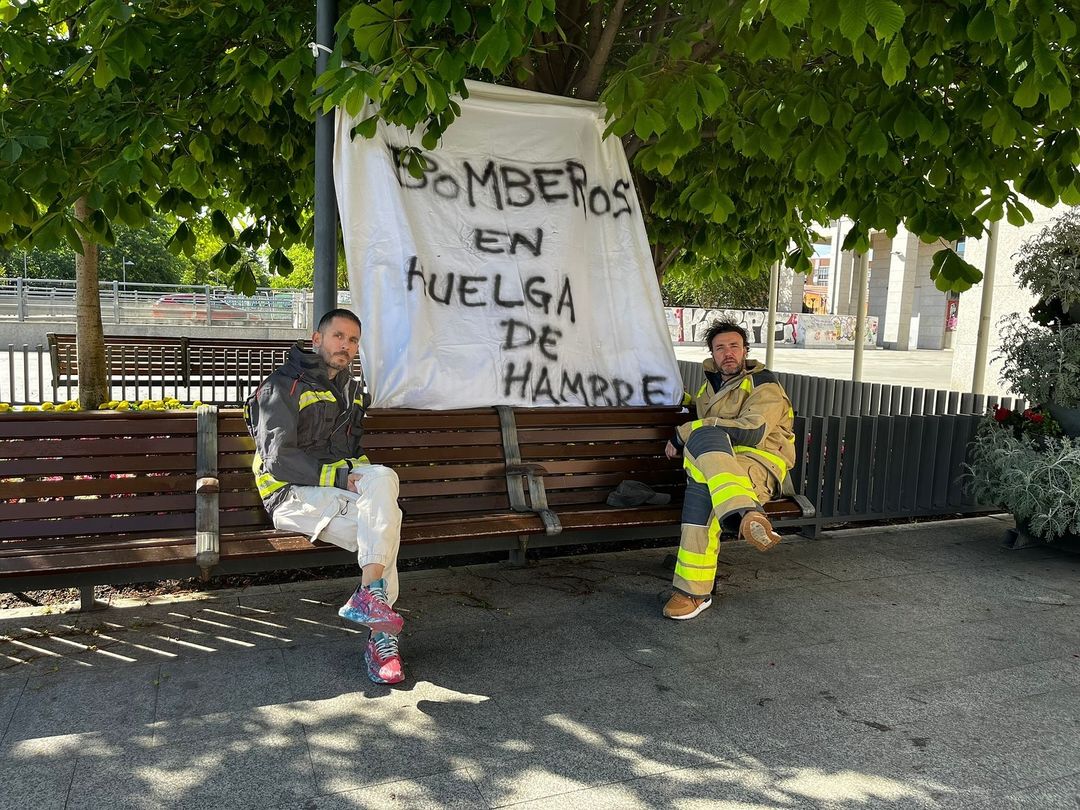 @justicia.bomberosleganes- Los bomberos de Leganés cumplen una semana en huelga de hambre