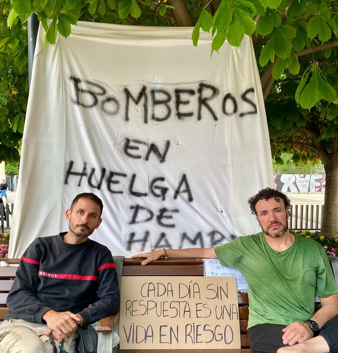 @justicia.bomberosleganes.- Concentración pacífica por los bomberos en huelga de hambre este jueves en Leganés