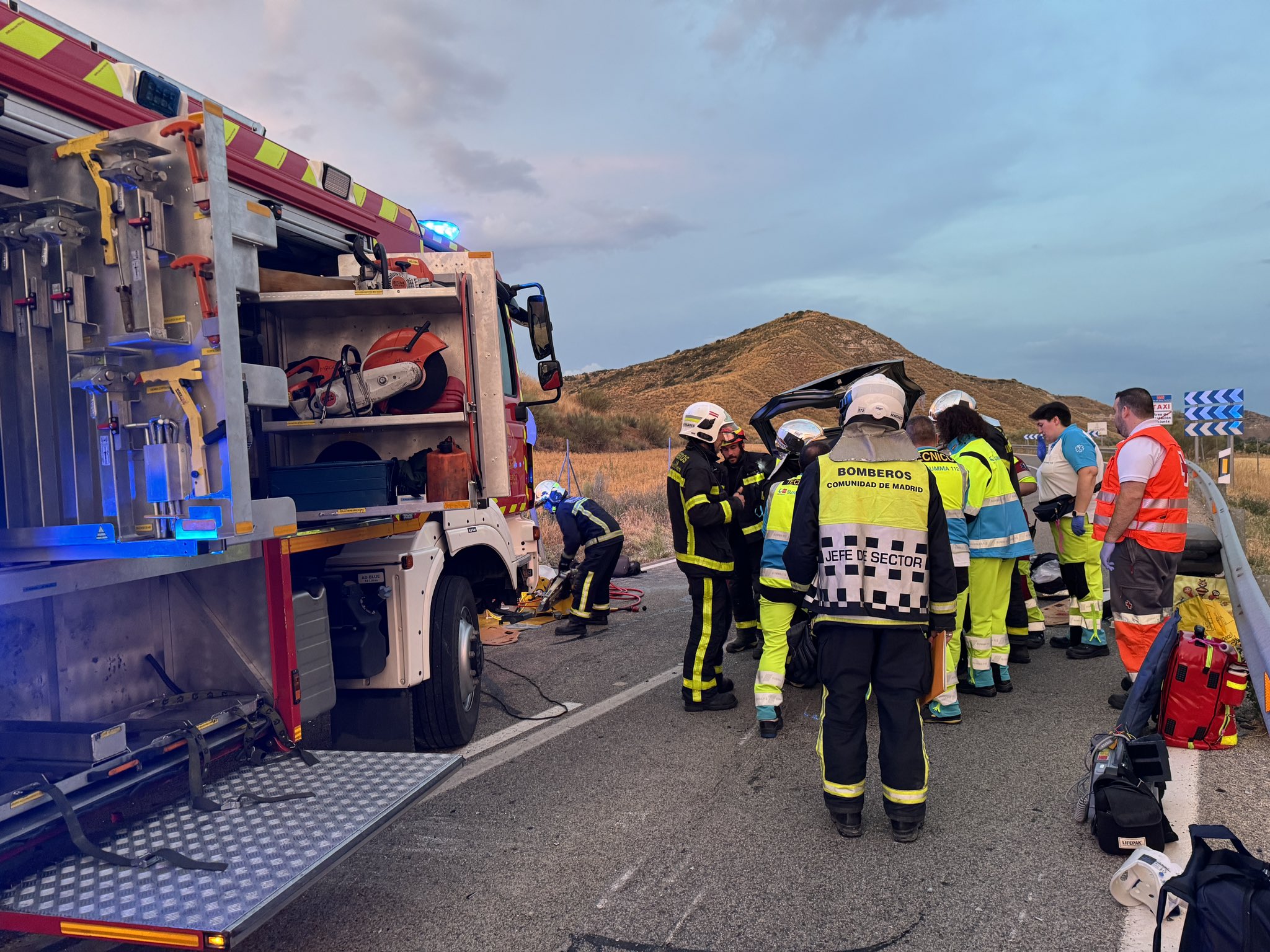 Un grave accidente de tráfico en Torres de la Alameda deja cuatro heridos