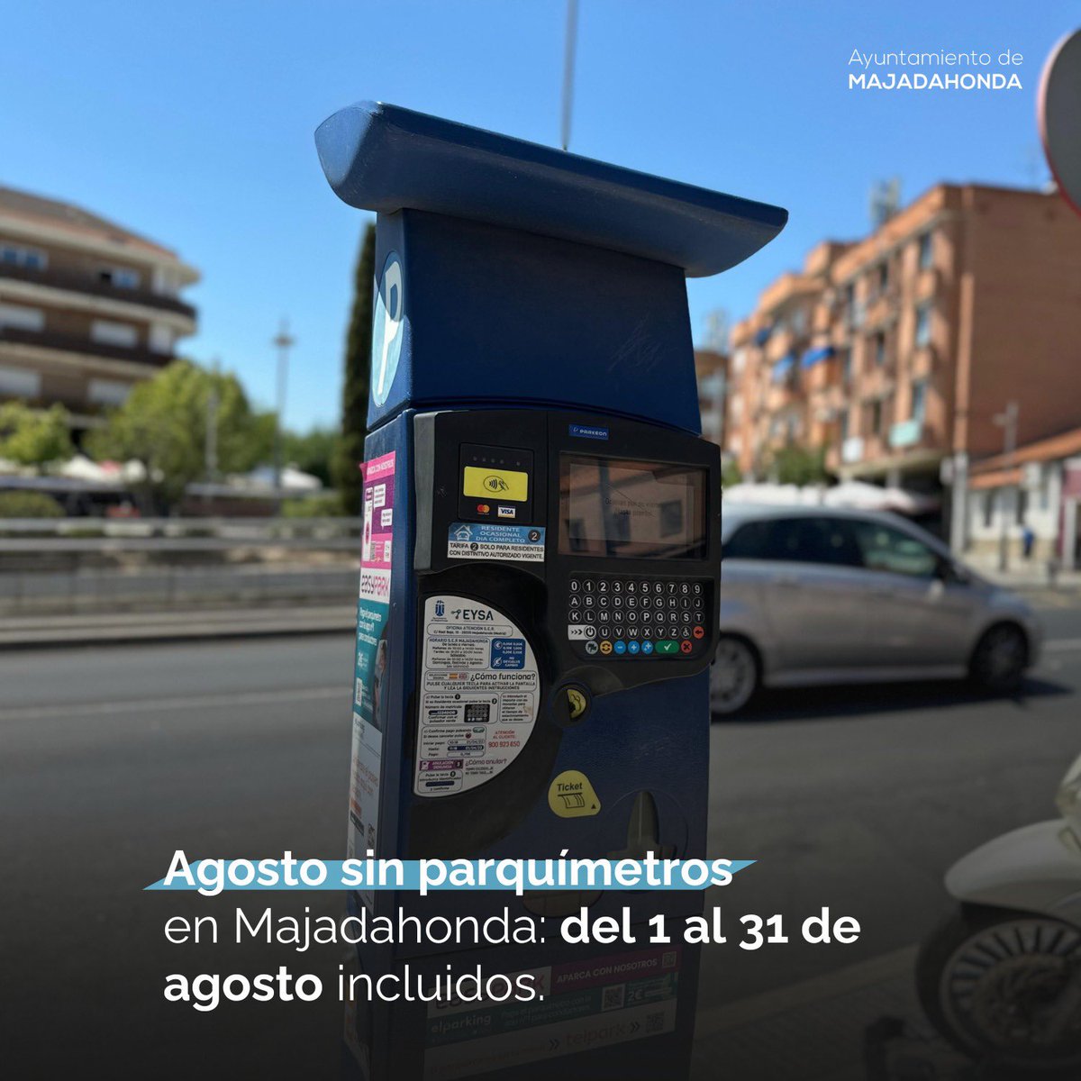 Estacionamiento gratuito en Majadahonda durante el mes de Agosto