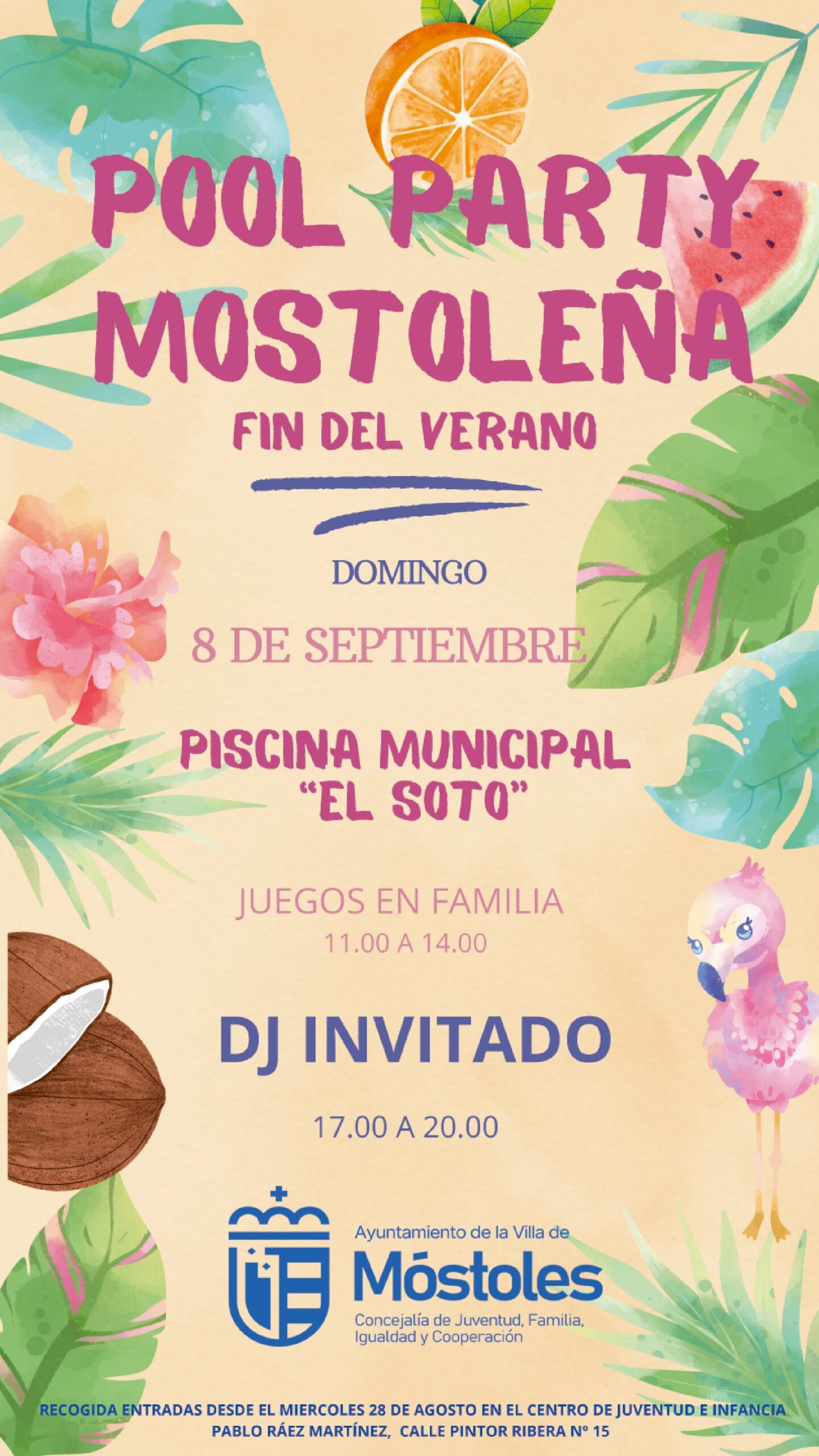 Móstoles despide el verano con una Pool Party gratuita en la piscina municipal de El Soto