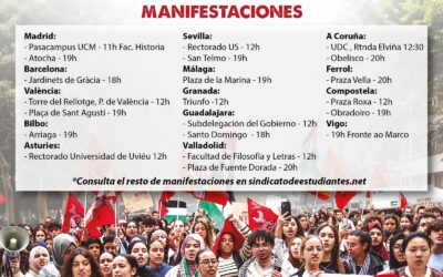 Huelga estudiantil en apoyo a Palestina este 27 de septiembre en más de 20 ciudades españolas