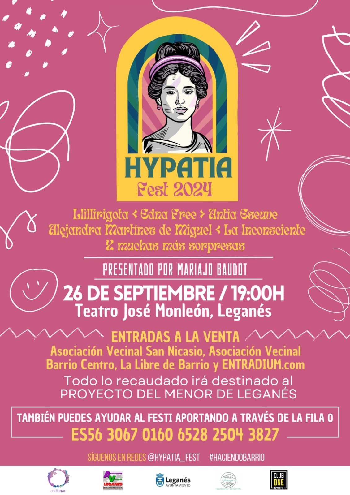 Leganés acoge el HYPATIA FEST el 26 de septiembre para apoyar al "Proyecto del Menor"