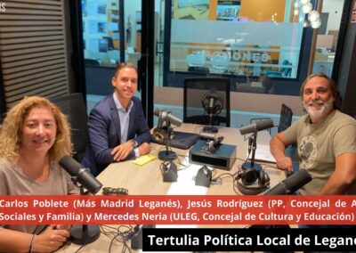 10/09/24 🗣️ Tertulia política Leganés. Carlos P. (Más Madrid), Mercedes N. (ULEG) y Jesús R. (PP)