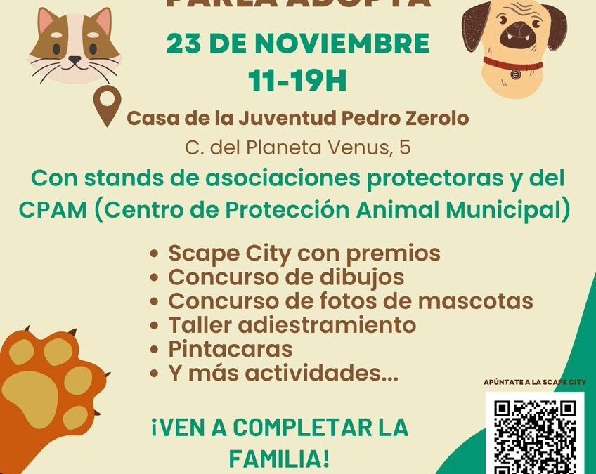 Parla organiza la feria ‘Parla Adopta’ para fomentar la adopción responsable de mascotas.