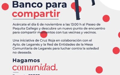 Leganés inaugura el “Banco para compartir” para combatir la soledad no deseada