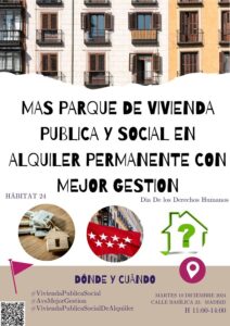 Convocan concentración en Madrid para exigir más vivienda pública en alquiler