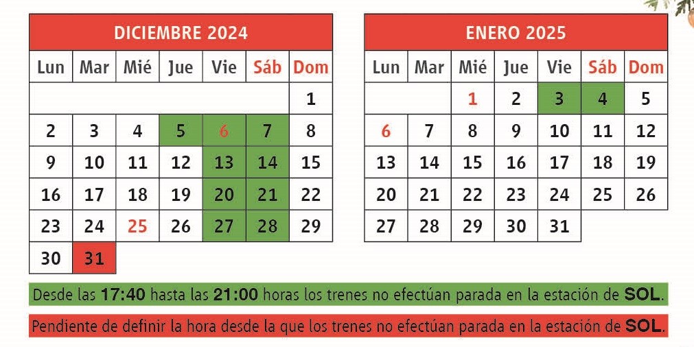 Cierre temporal de la estación de Sol este viernes y sábado por la tarde