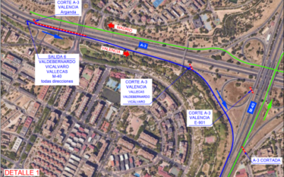 La DGT anuncia el corte total de la A-3 por obras de retirada de pasarelas peatonales en Santa Eugenia