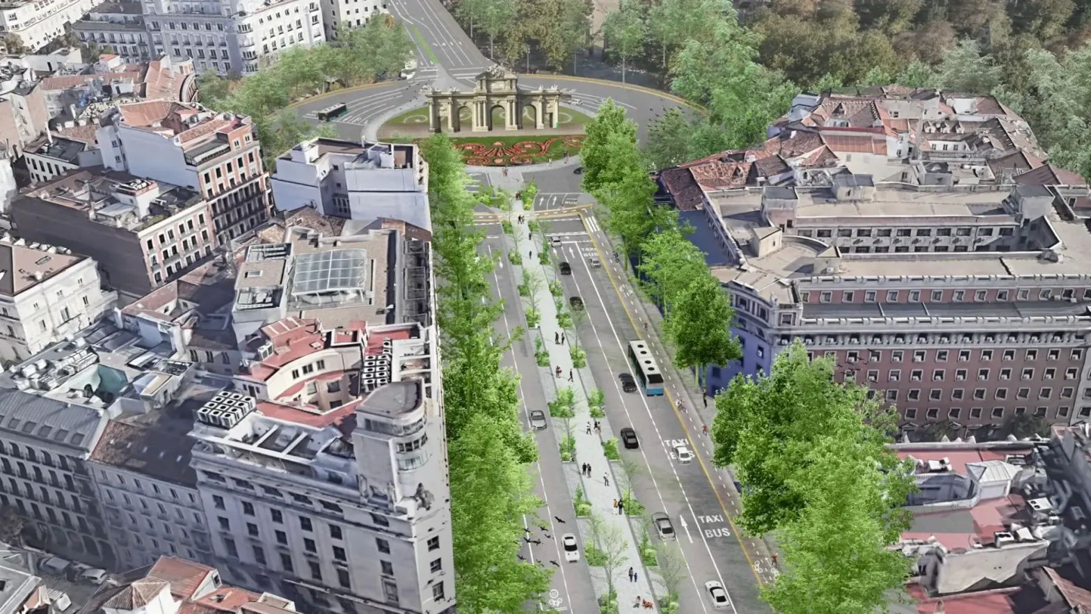 Bulevar que unirá la Plaza de Cibeles con la Puerta de Alcalá (Imagen: Ayuntamiento de Madrid)