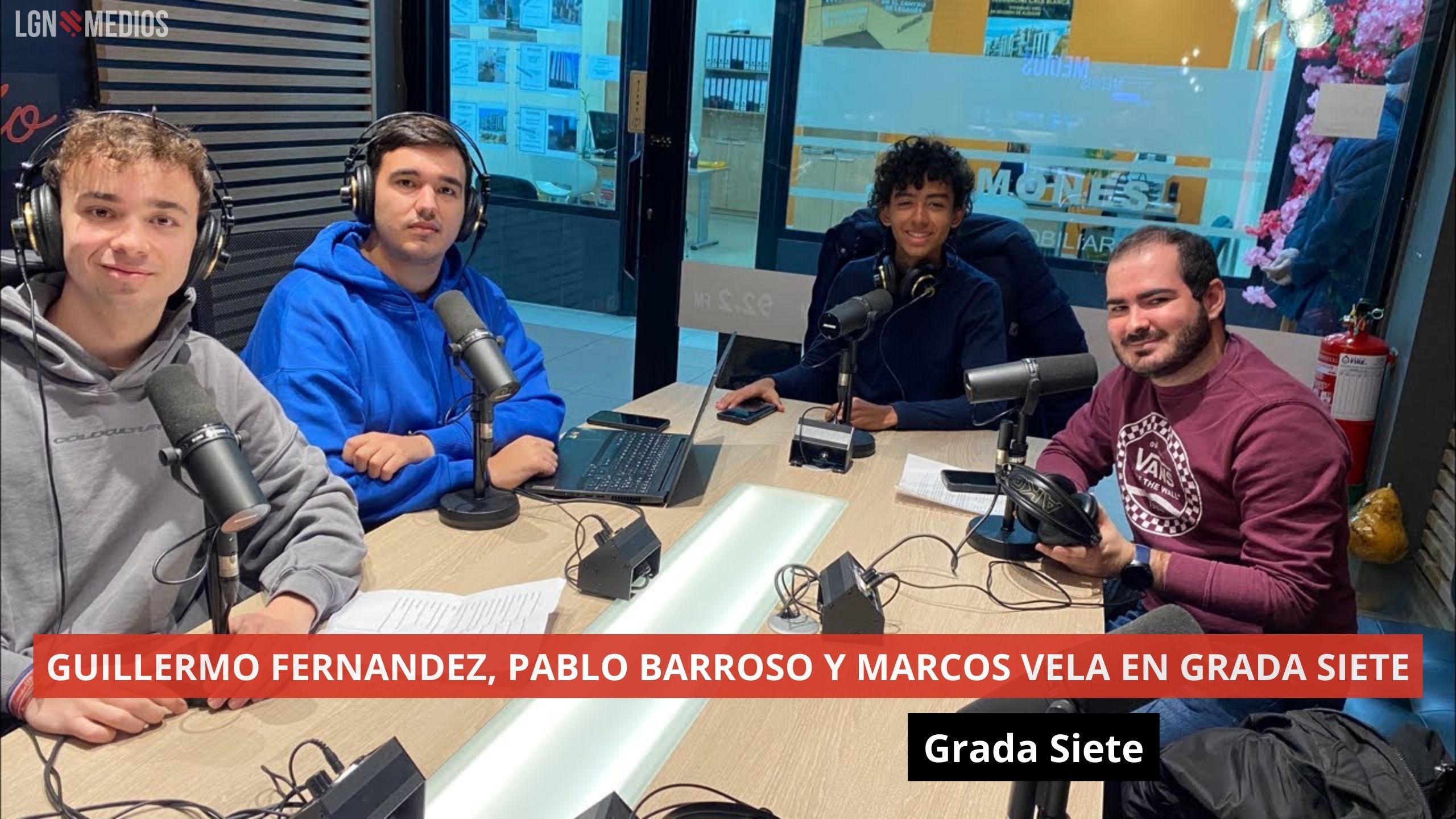 GUILLERMO FERNANDEZ, PABLO BARROSO Y MARCOS VELA EN GRADA SIETE. GradaSiete