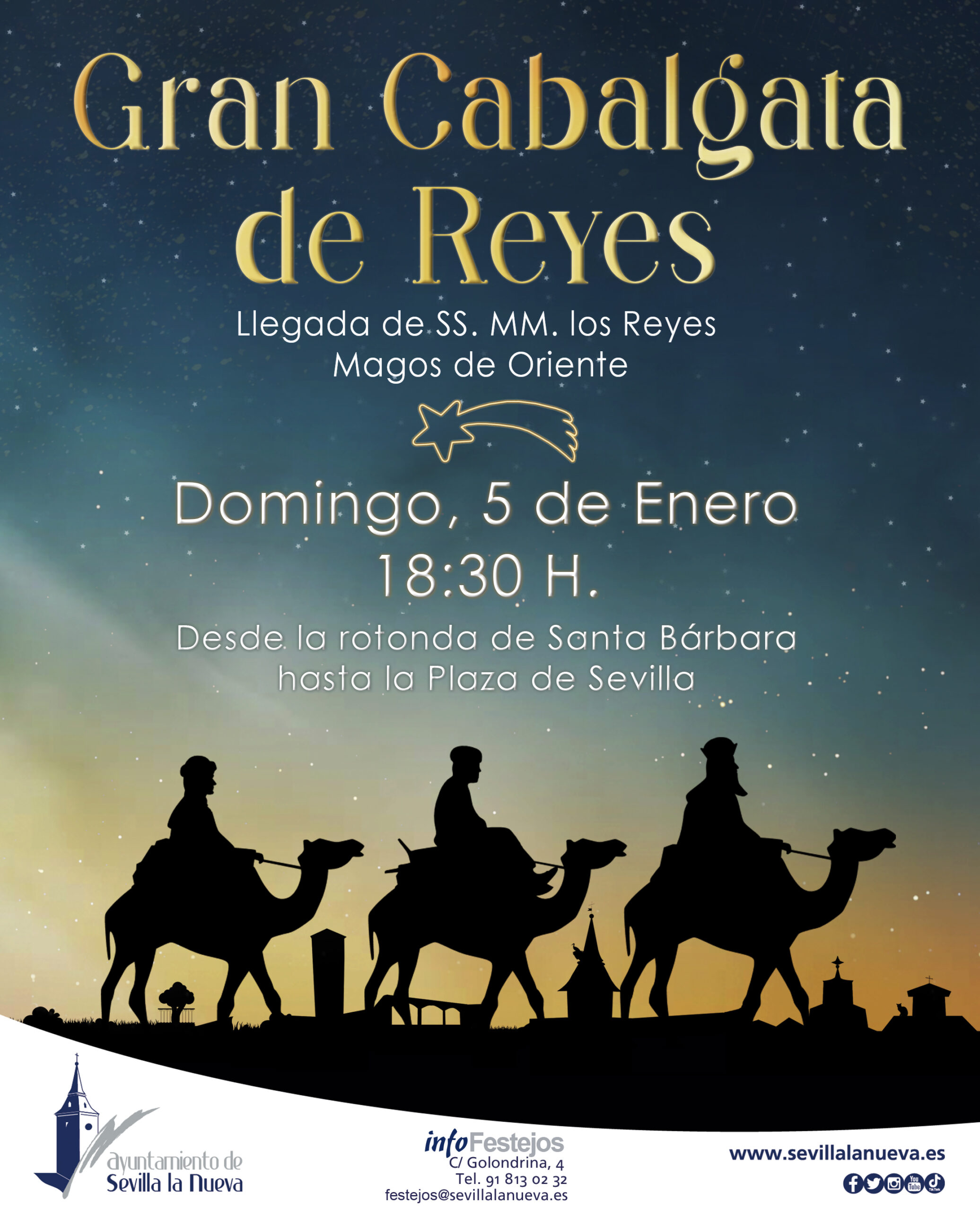 Los Reyes Magos llegan a Sevilla la Nueva con la Cabalgata más saludable