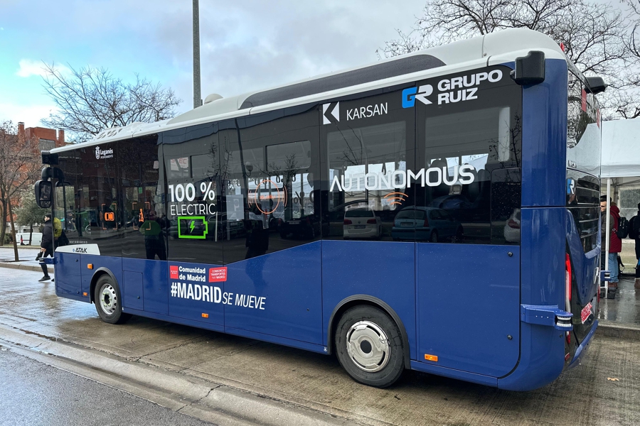 El primer autobús autónomo de Madrid supera su primera prueba en Leganés