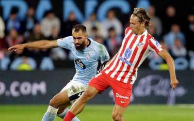 El Atlético de Madrid empata en Balaídos tras la expulsión de Lenglet