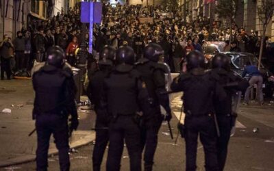 Disturbios y cargas policiales en Madrid tras las protestas por Gaza