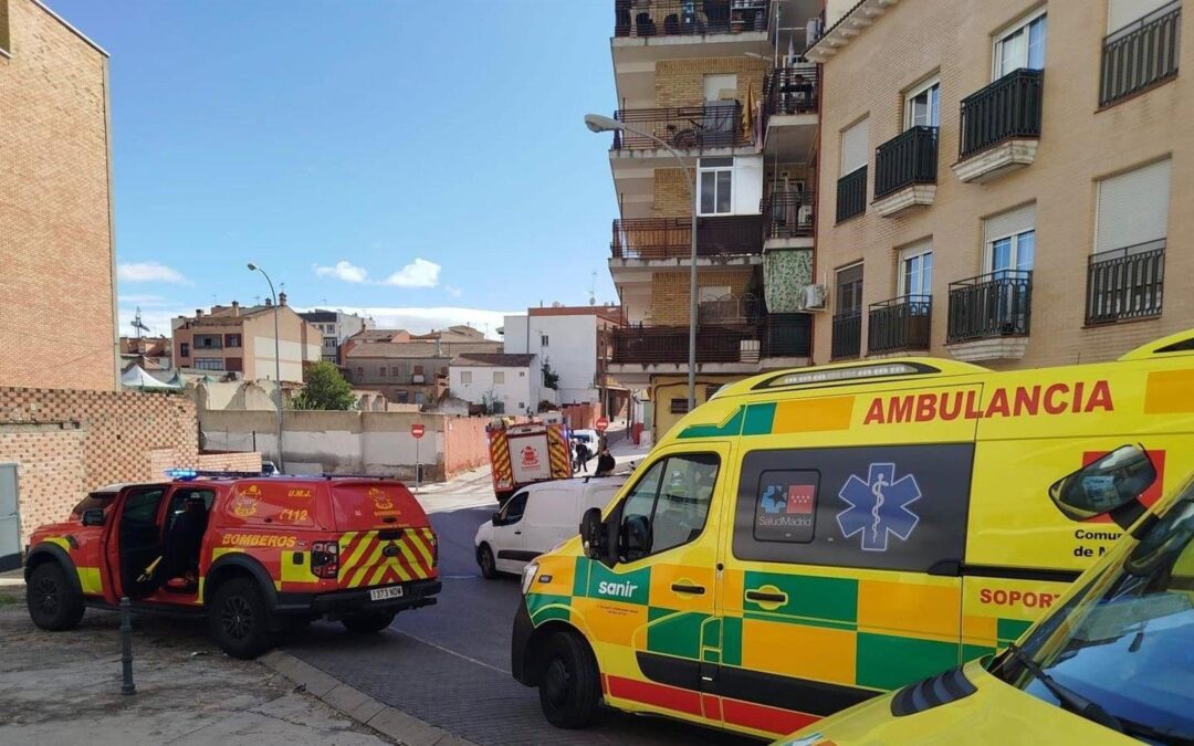 Grave intoxicación por un incendio en un edificio de Fuenlabrada
