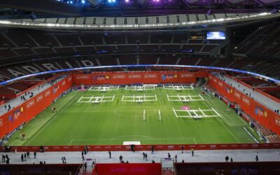 El Estadio Metropolitano se transformó en Navidad en una de las mayores pistas de hielo de Europa