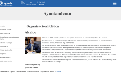 La web municipal de Leganés mantiene desactualizado el nombre del alcalde en buscadores