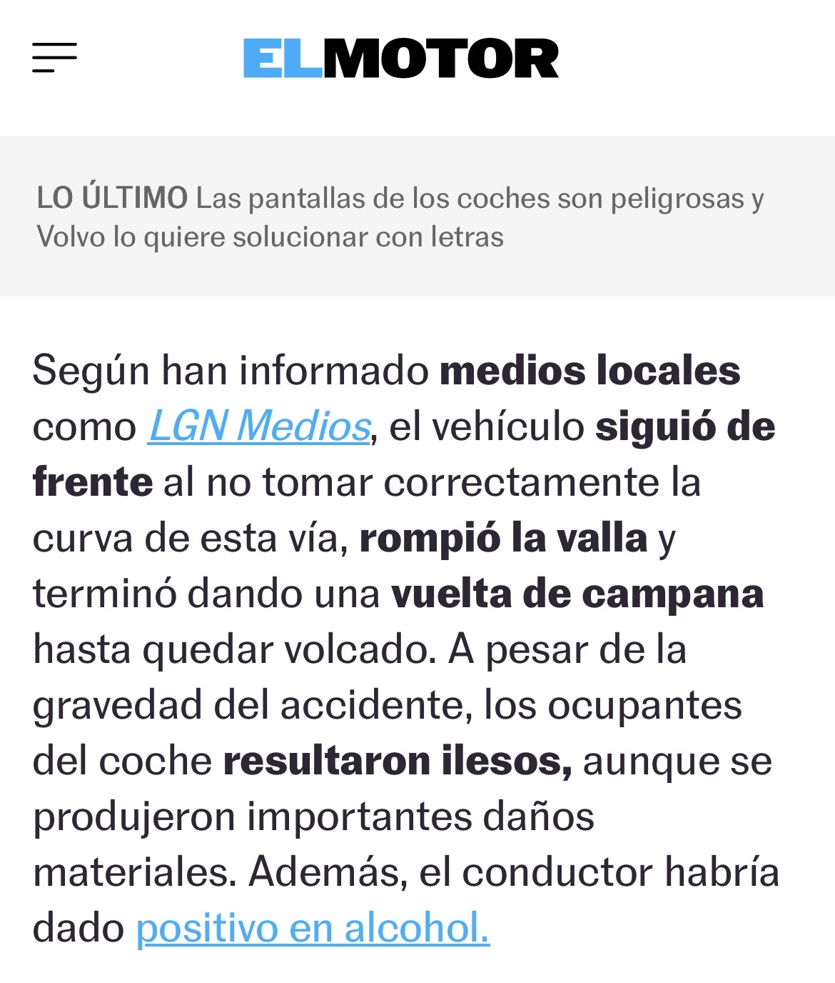 'El Motor' cita a LGN Medios com fuente