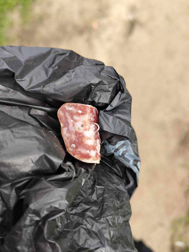 Vecina anónima de Leganés_trozo de fuet con clavos Vecina anónima de Leganés_trozo de fuet con clavos