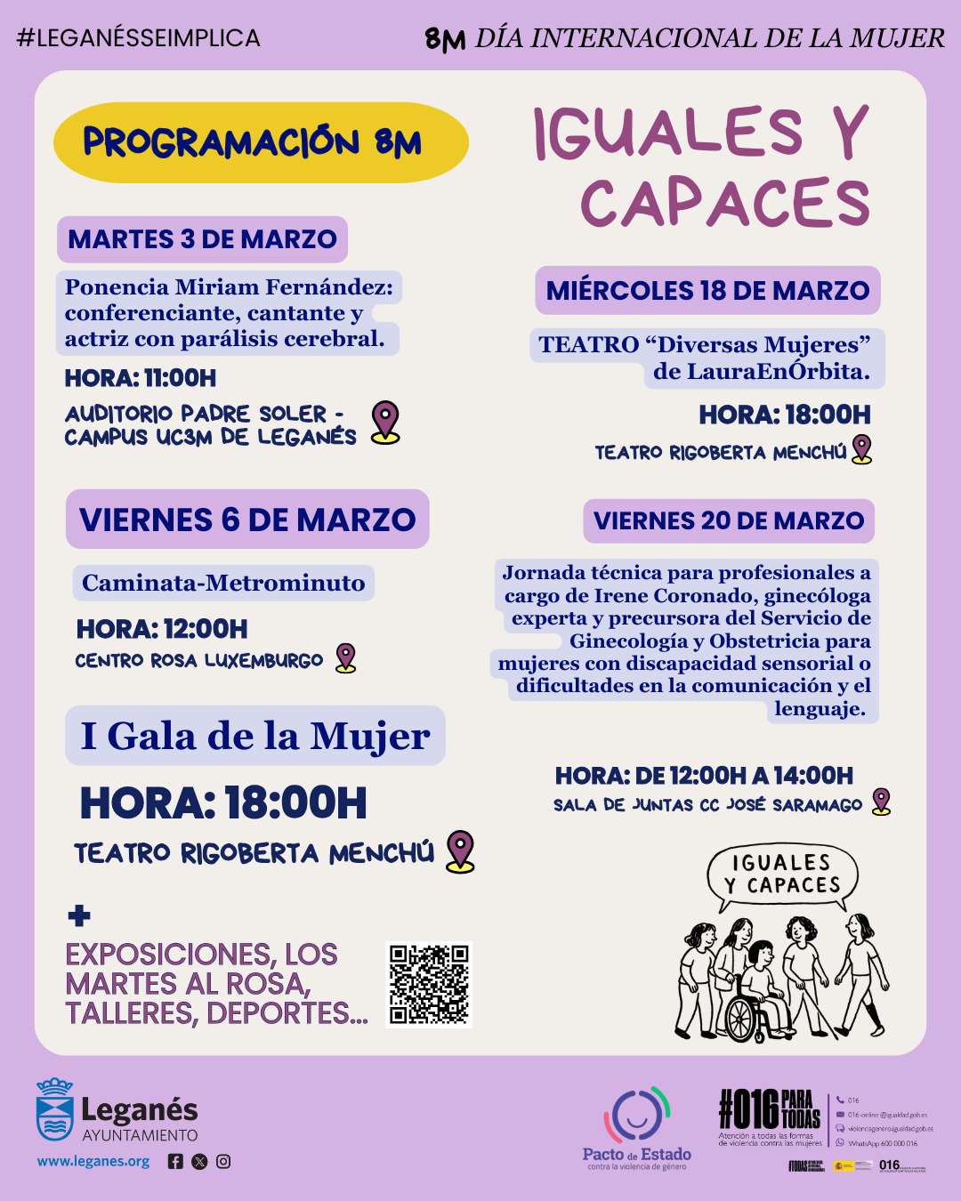 PrensaLeganés_Leganés conmemora el 8M bajo el lema “Iguales y Capaces” con una programación centrada en mujeres con discapacidad PrensaLeganés_Leganés conmemora el 8M bajo el lema “Iguales y Capaces” con una programación centrada en mujeres con discapacidad