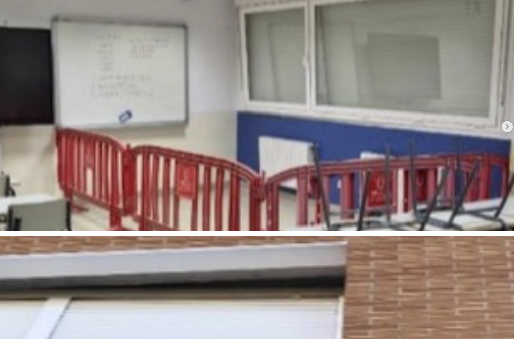 Desprendimiento de ventanales obliga a cerrar aulas del IES Rafael Frühbeck de Burgos en Arroyoculebro