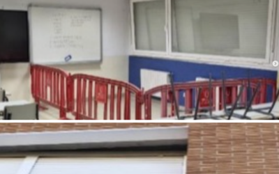 Desprendimiento de ventanales obliga a cerrar aulas del IES Rafael Frühbeck de Burgos en Arroyoculebro