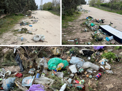 Vertidos ilegales y abandono ambiental junto a los centros educativos Miguel de Cervantes y Pequeño Príncipe de Leganés