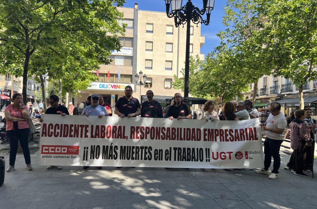 Concentración en Leganés tras la muerte de un trabajador en un accidente laboral: “Los trabajadores no pueden perder la vida en su trabajo”