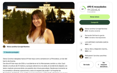 Vecinos de Leganés piden ayuda para Diana Carolina, que sufrió una parálisis tras una caída de diez metros