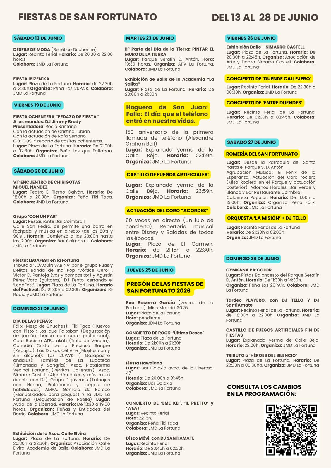 Todo sobre las Fiestas de San Fortunato 2026