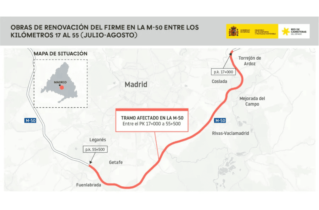 Así van a afectar las obras de la M-50 a Leganés